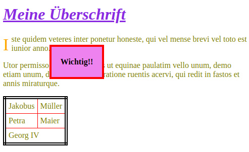 Praxis CSS Aufgabe 7