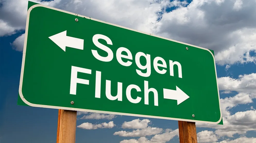 Fluch und Segen Schild